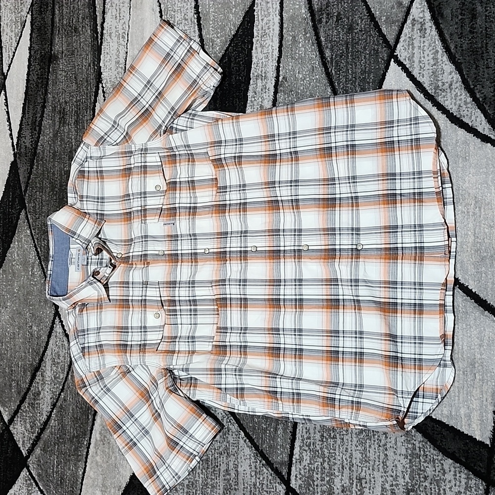 CARHATT PLAID RELAXED FIT SNAP-BUTTON SHORT-SLEEVE SHIRT